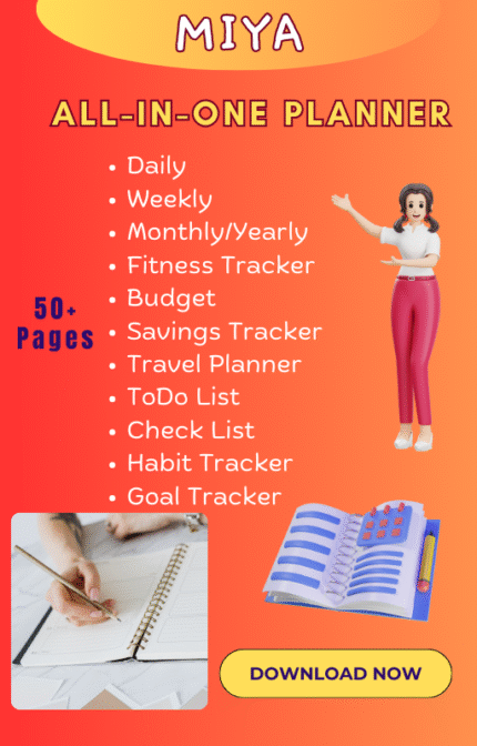 Miya's Ultimate All-in-One Digital Planner | Printable & Downloadable PDF | 50+ Pages