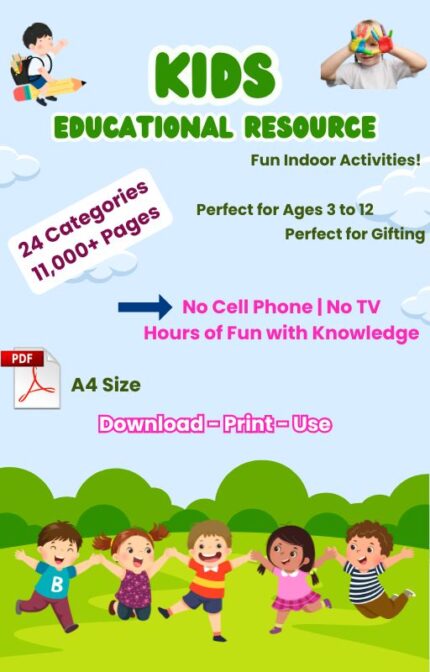 Kids Learning & Activity Mega Bundle – 11,000+ Printable Pages Across 24 Categories!